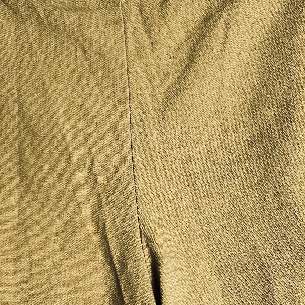 Hem & Thread Women's Med Linen Blend Scallop Hem Shorts Tanish‎ Zip Back READ - Picture 2 of 5